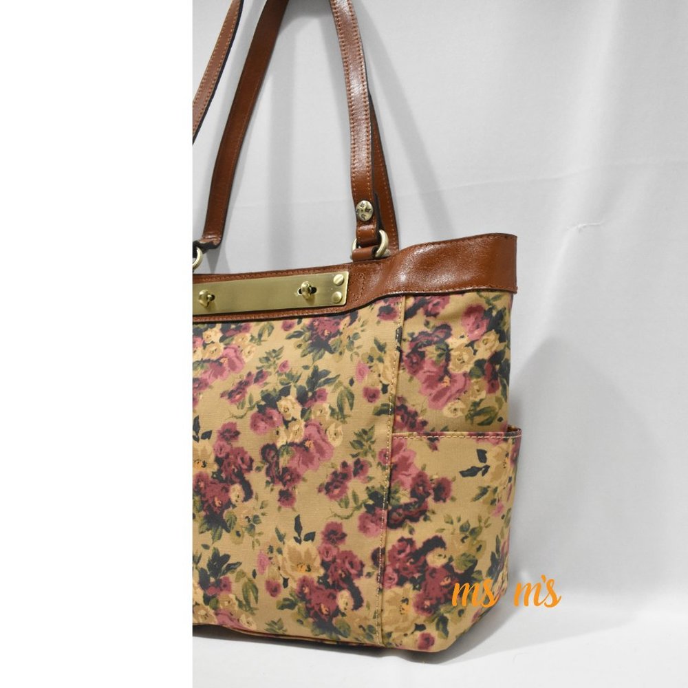 NWT Patricia Nash Rose Coated Canvas Tote - Picture 2 of 16
